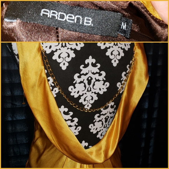 Arden B Mustard Yellow Open Back Dress - Picture 3 of 3